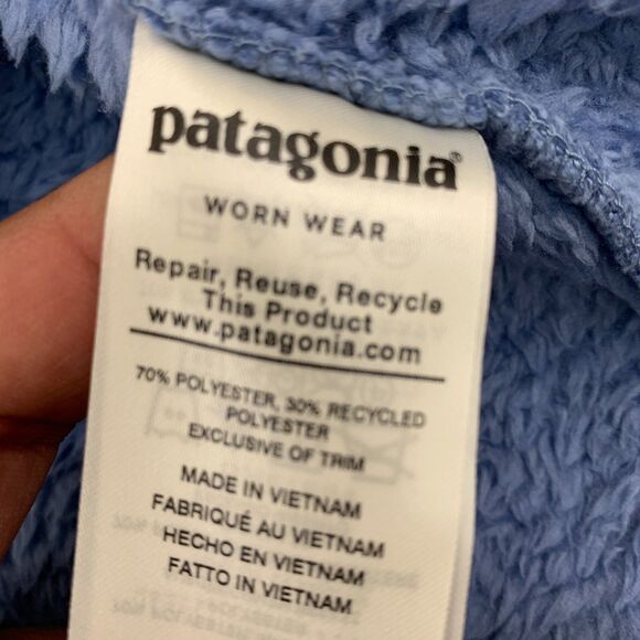 Patagonia Los Gatos 1/4 Zip Womens Size Small Blue Sherpa Fleece Pullover - Picture 9 of 16